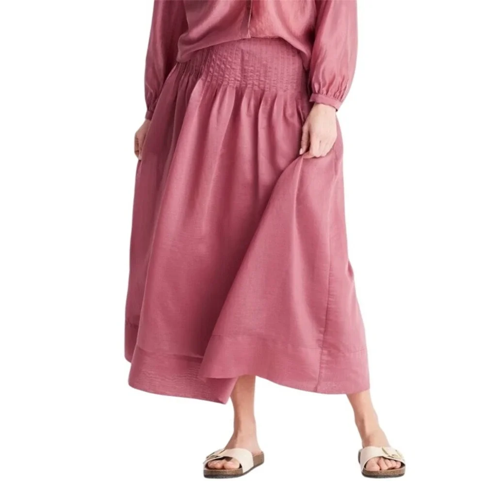 Future Collective Mauve Rose Smocked Midi Skirt Plus Size 18‎ Flowy NWOT